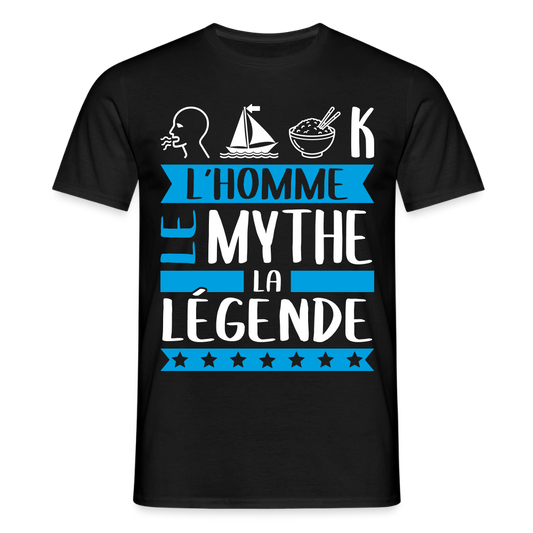 T-shirt homme Romaric rébus – L’homme, le mythe, la légende - noir