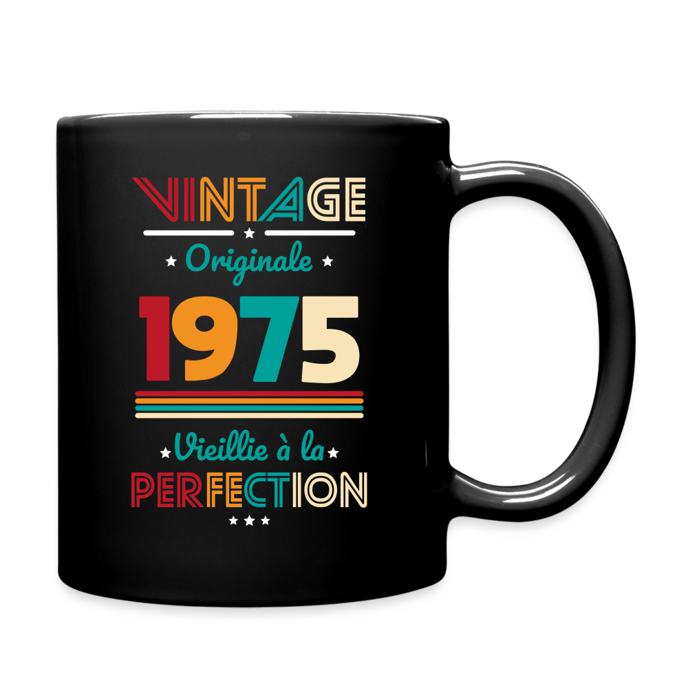 Mug uni - Anniversaire 50 Ans - Vintage Originale 1975 - noir