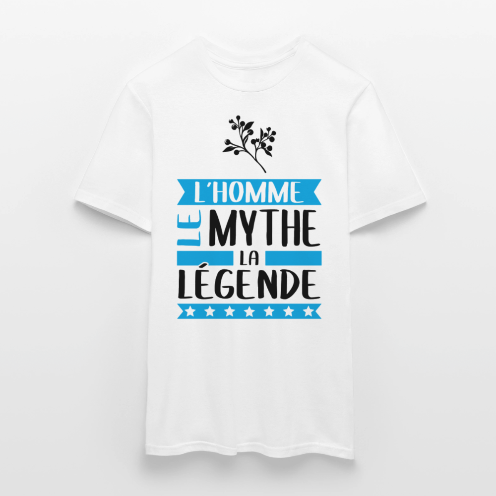 T-shirt homme coloris clair Guy en rébus – L’homme, le mythe, la légende - blanc