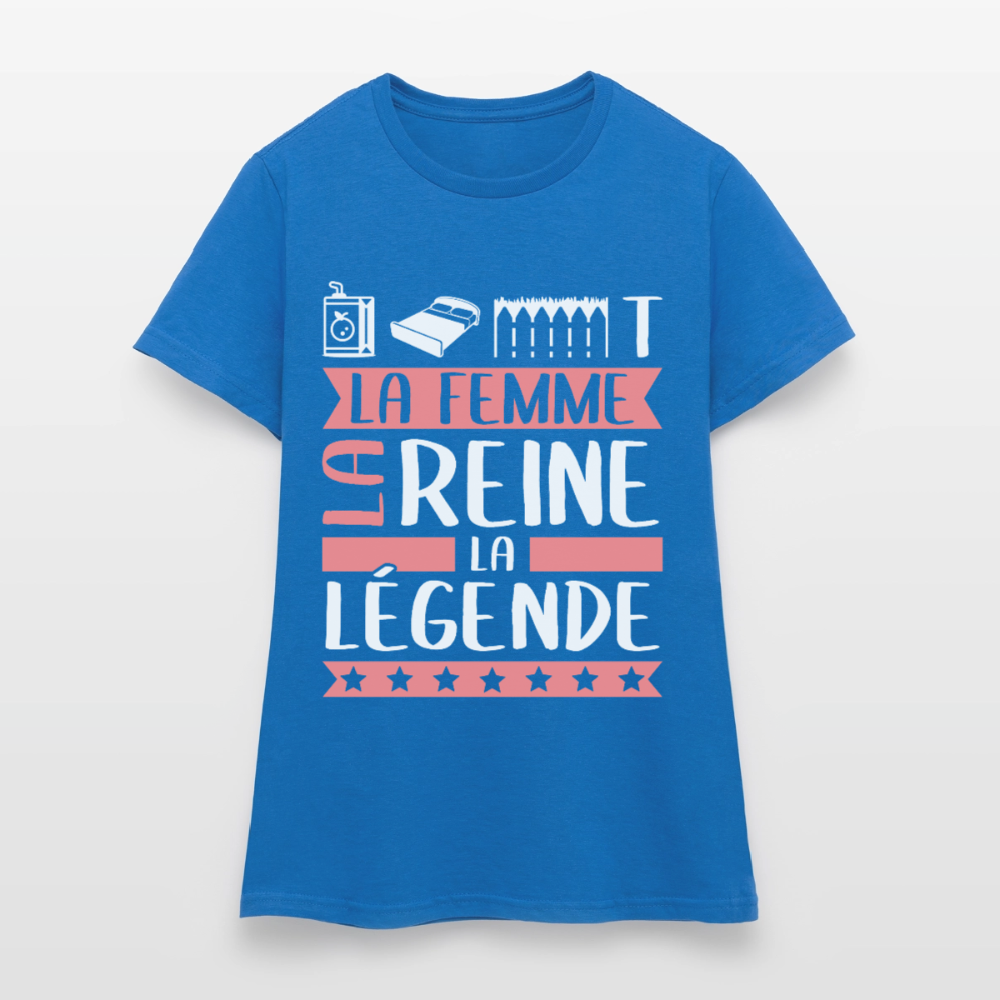 T-shirt femme Juliette rébus – La femme, la reine, la légende - bleu royal