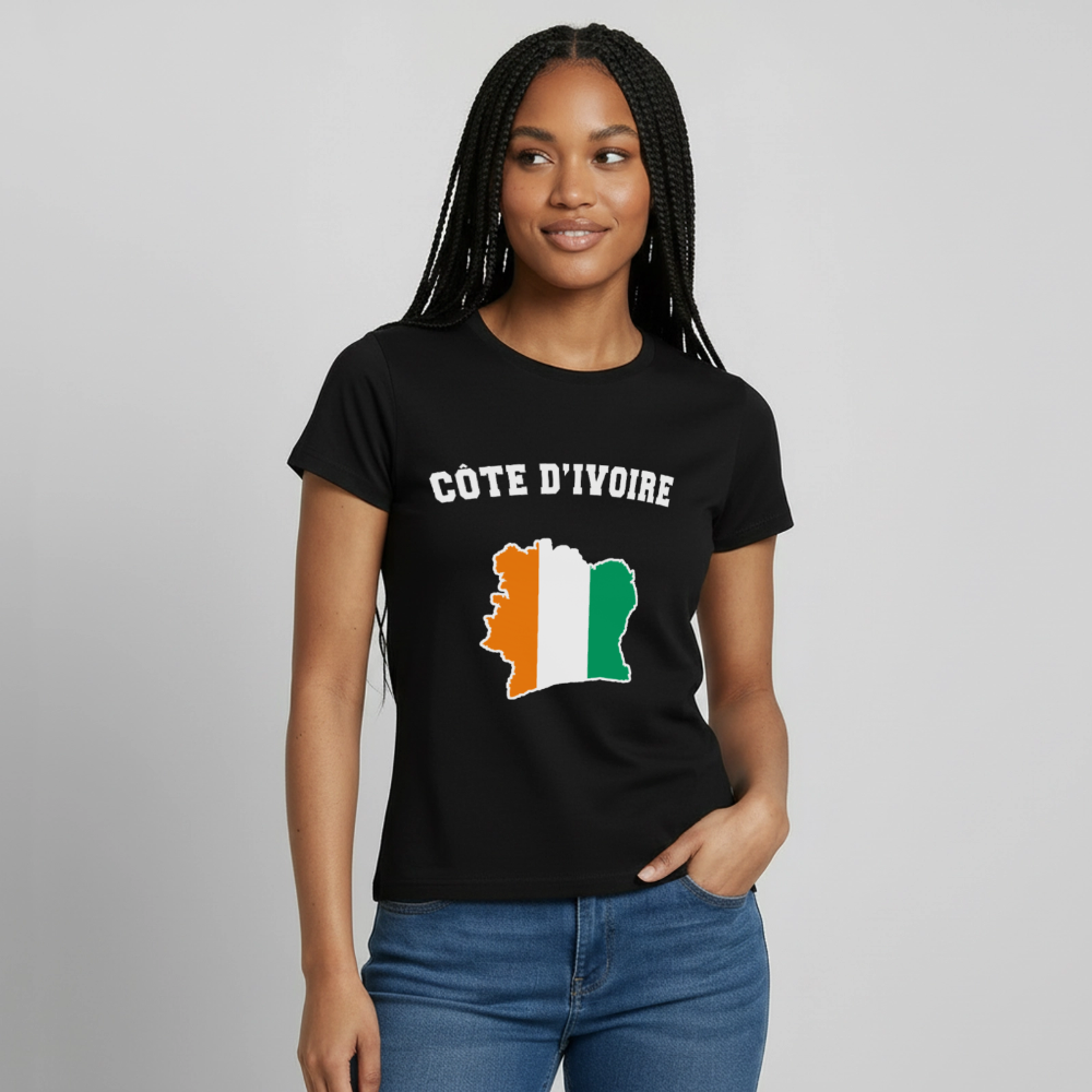 T-shirt Femme - Côte d'Ivoire - noir