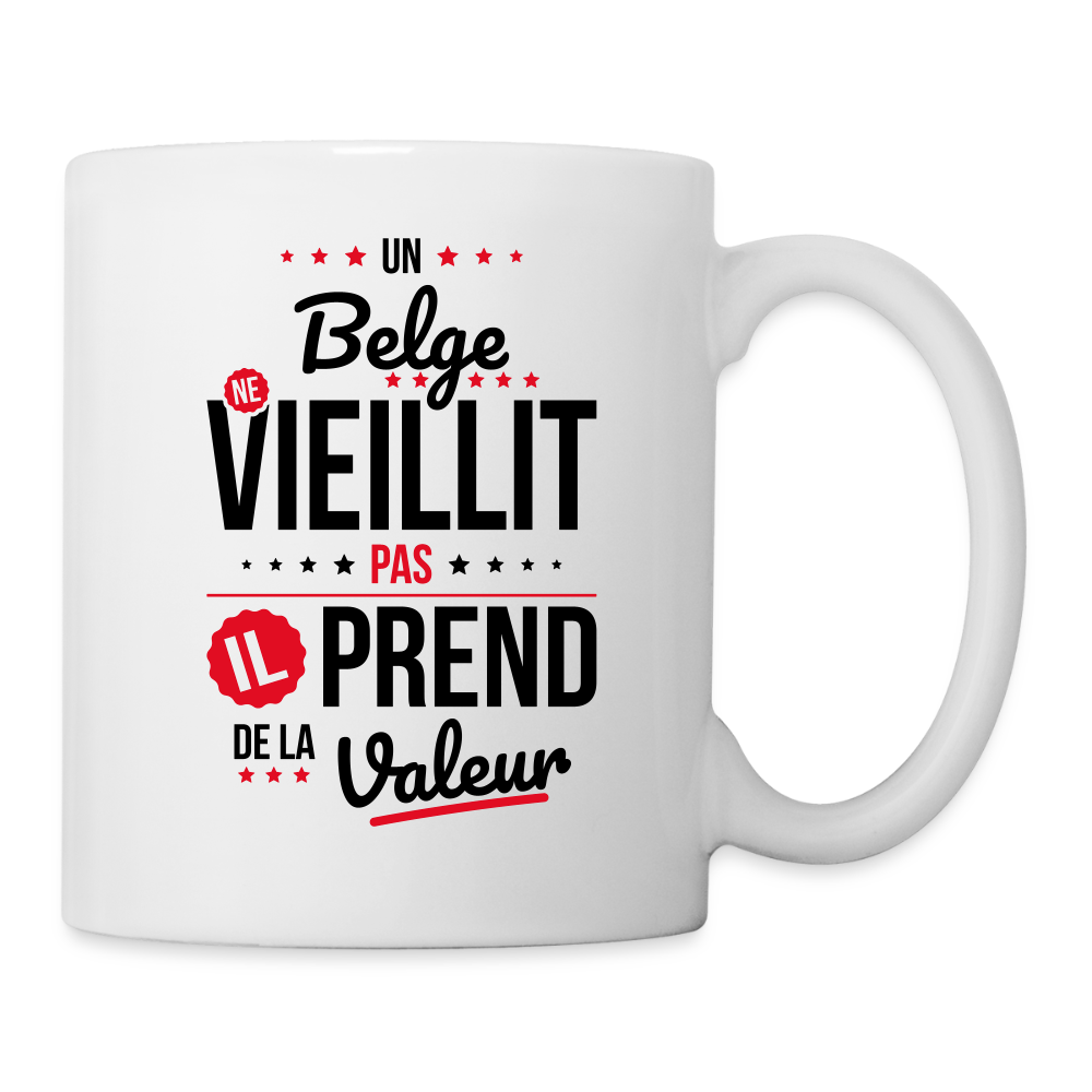 Mug blanc - Un Belge ne vieillit pas - blanc