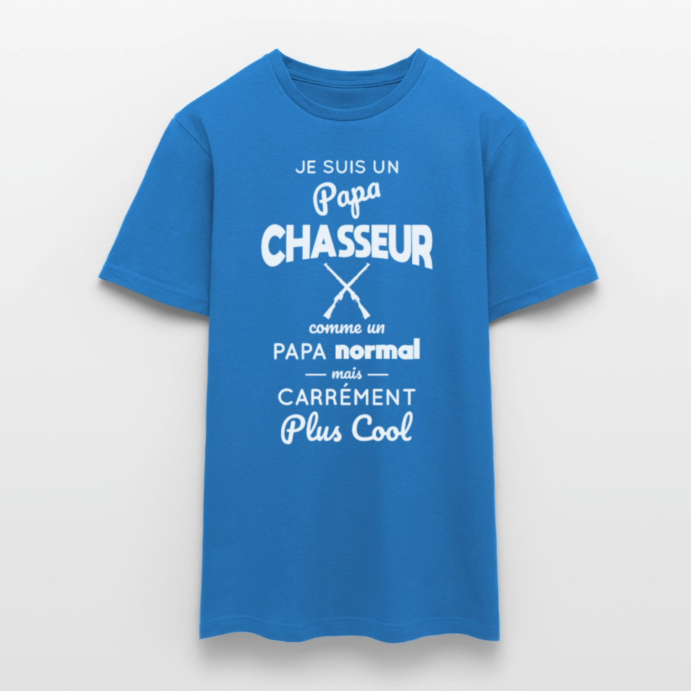 T-shirt Homme - Papa chasseur plus cool - bleu royal