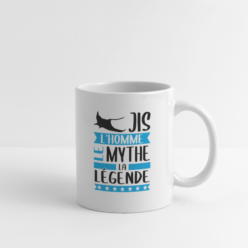 Mug blanc Régis rébus – L’homme, le mythe, la légende - blanc