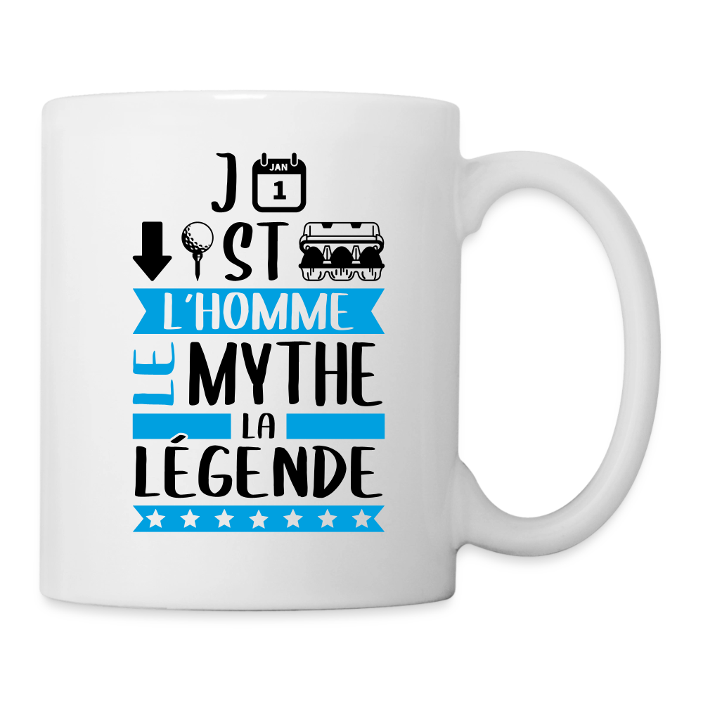 Mug blanc Jean-Baptiste rébus – L’homme, le mythe, la légende - blanc