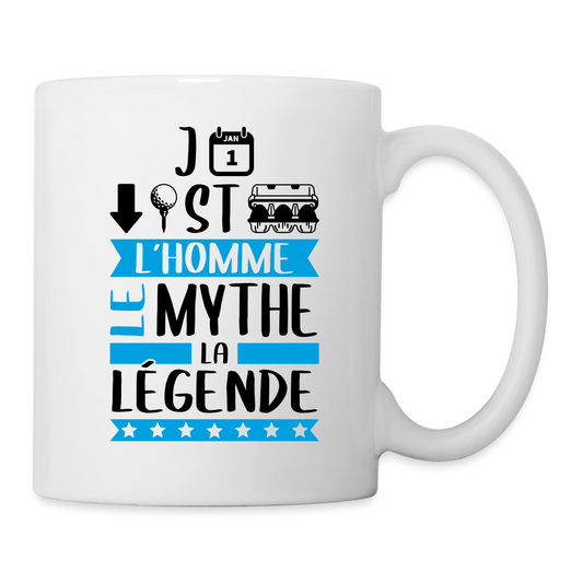 Mug blanc Jean-Baptiste rébus – L’homme, le mythe, la légende - blanc