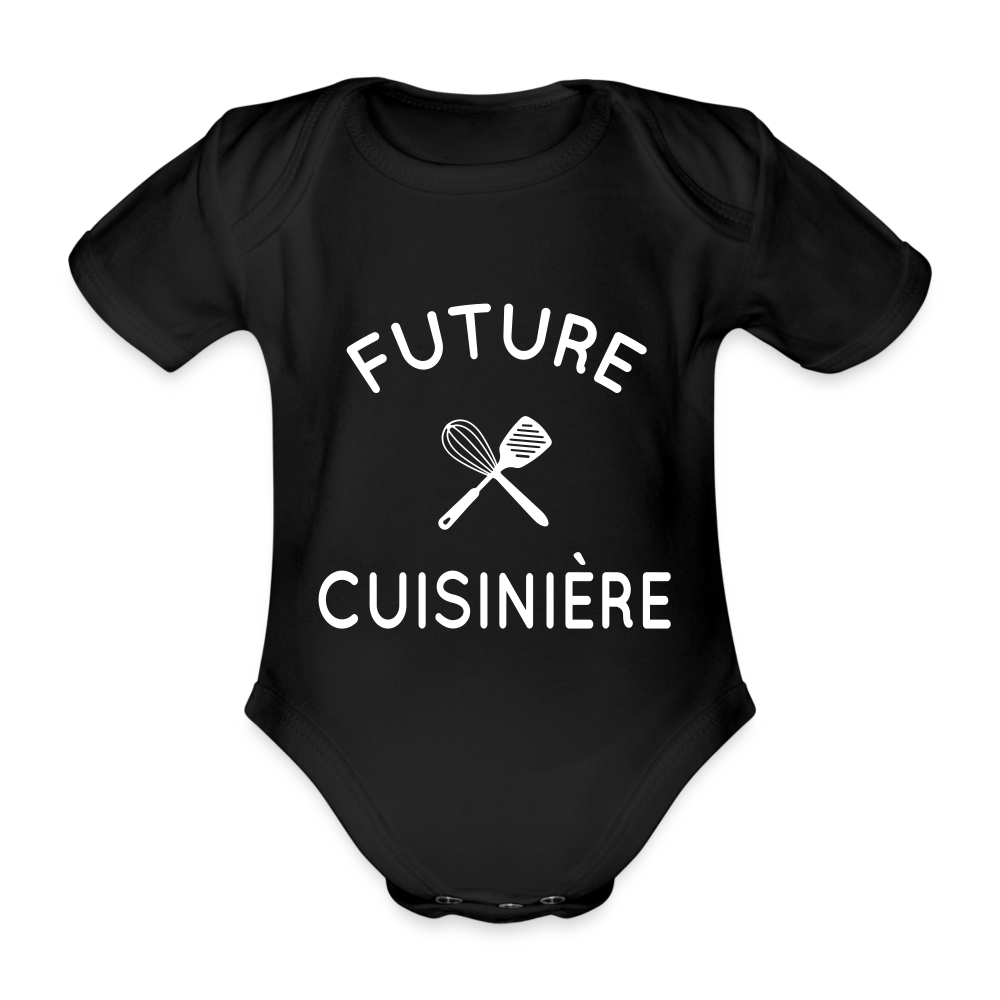 Body Bébé bio manches courtes - Future cuisinière - noir