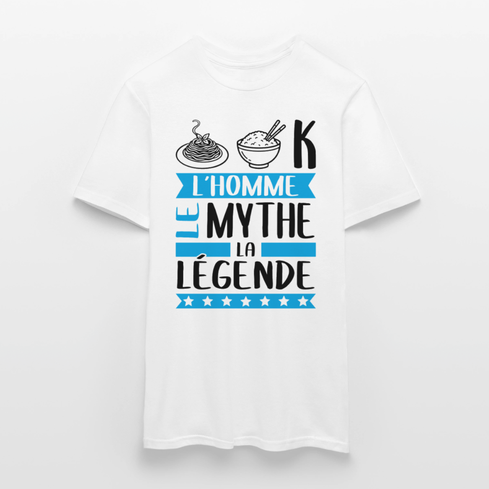 T-shirt homme coloris clair Patrick en rébus – L’homme, le mythe, la légende - blanc