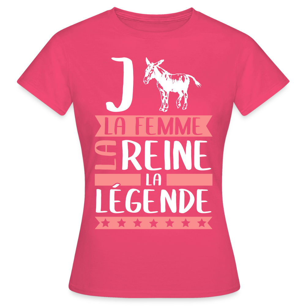 T-shirt femme Jeanne rébus – La femme, la reine, la légende - rose azalée