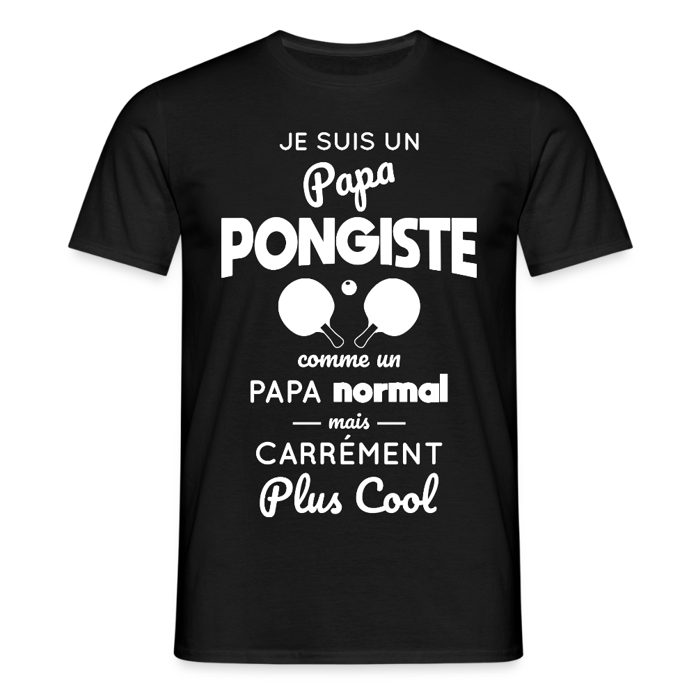 T-shirt Homme - Papa pongiste plus cool - noir