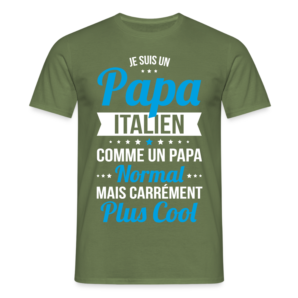 T-shirt Homme - Papa Italien Plus Cool - vert militaire
