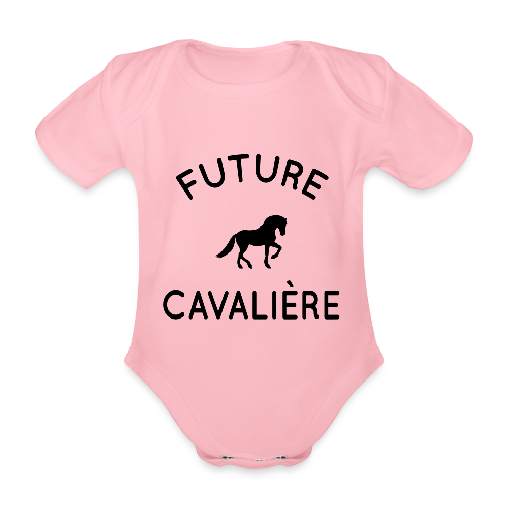 Body Bébé bio manches courtes - Future cavalière - rose clair