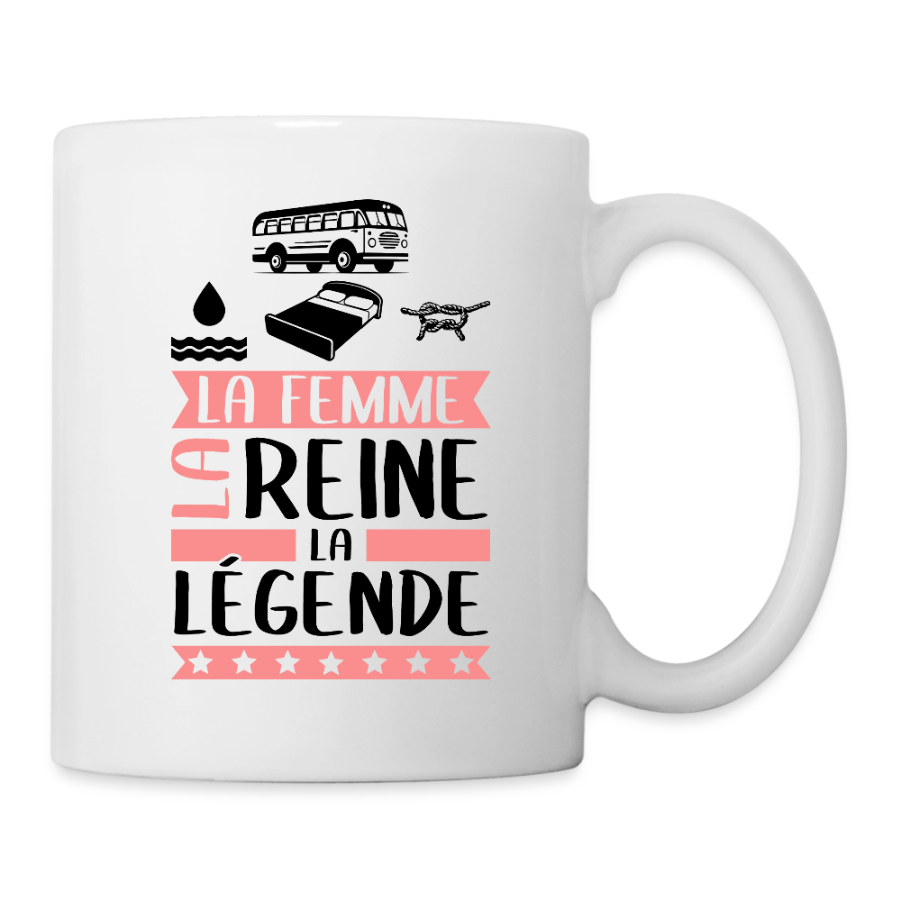 Mug blanc Caroline rébus – La femme, la reine, la légende - blanc