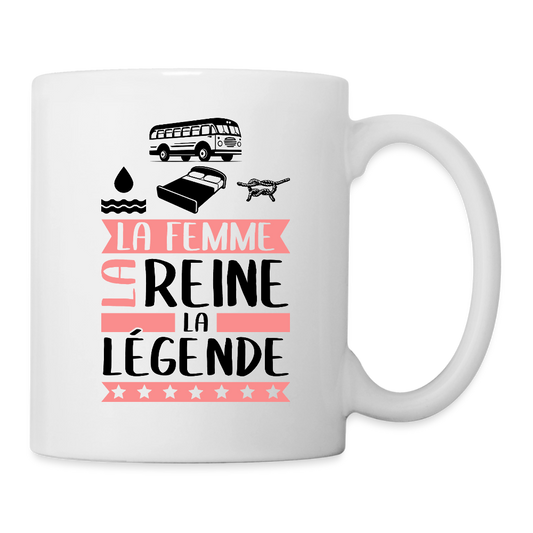 Mug blanc Caroline rébus – La femme, la reine, la légende - blanc