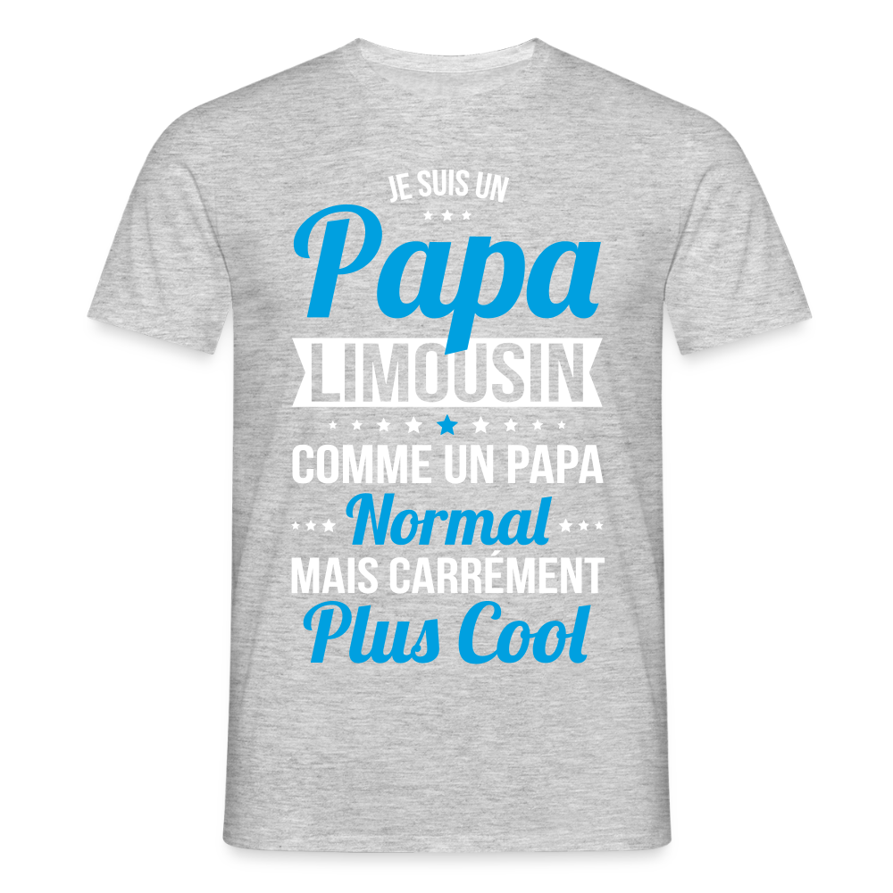 T-shirt Homme - Papa Limousin Plus Cool - gris chiné