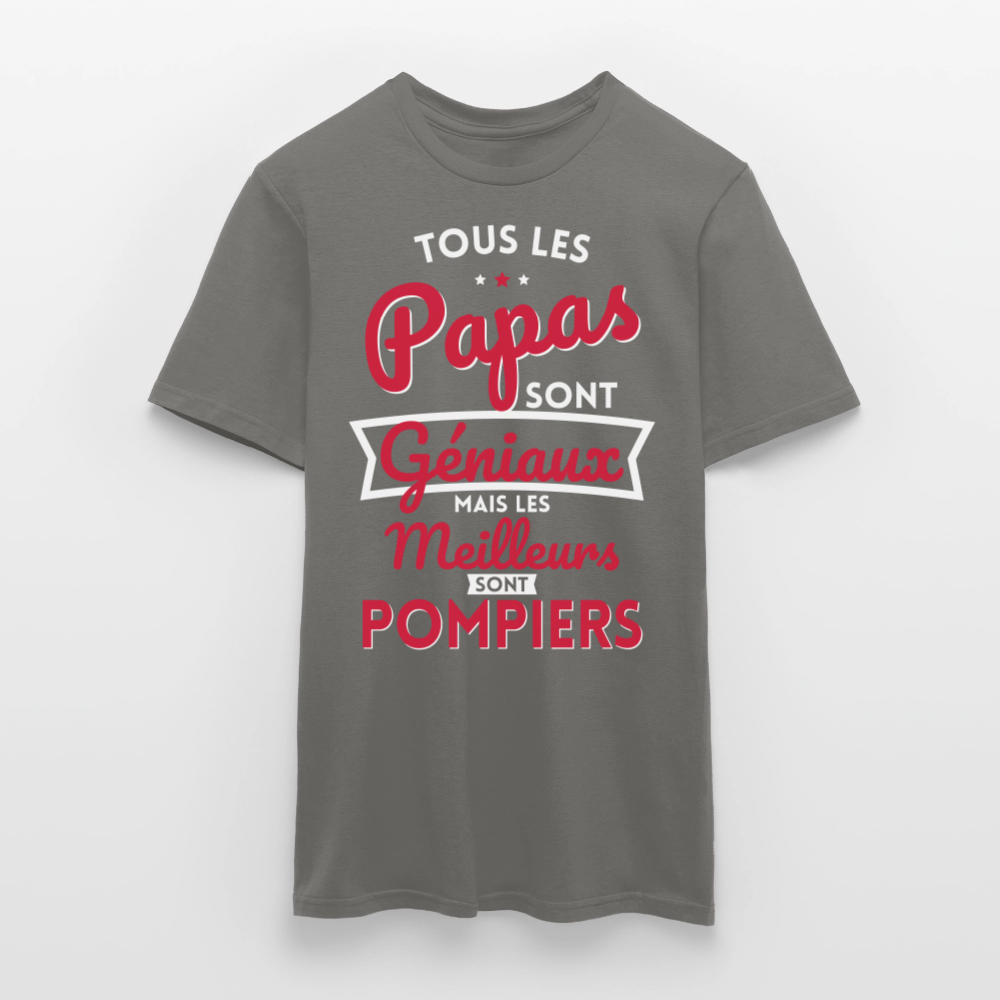 T-shirt Homme - Papas géniaux - Les meilleurs sont pompiers - gris graphite