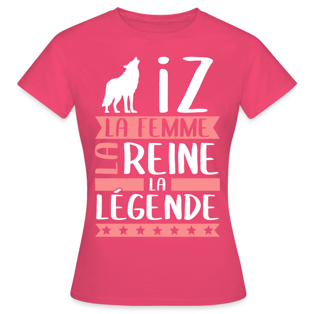 T-shirt femme Louise rébus – La femme, la reine, la légende - rose azalée