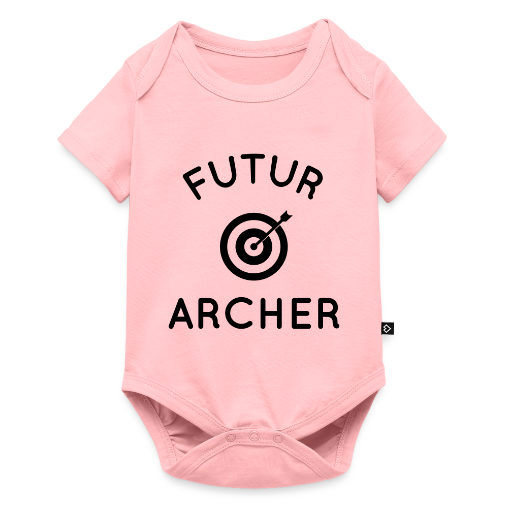 Body Bébé bio manches courtes - Futur archer - rose