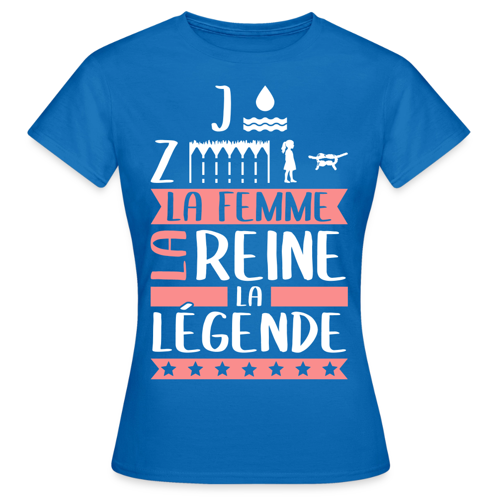 T-shirt femme Joséphine rébus – La femme, la reine, la légende - bleu royal