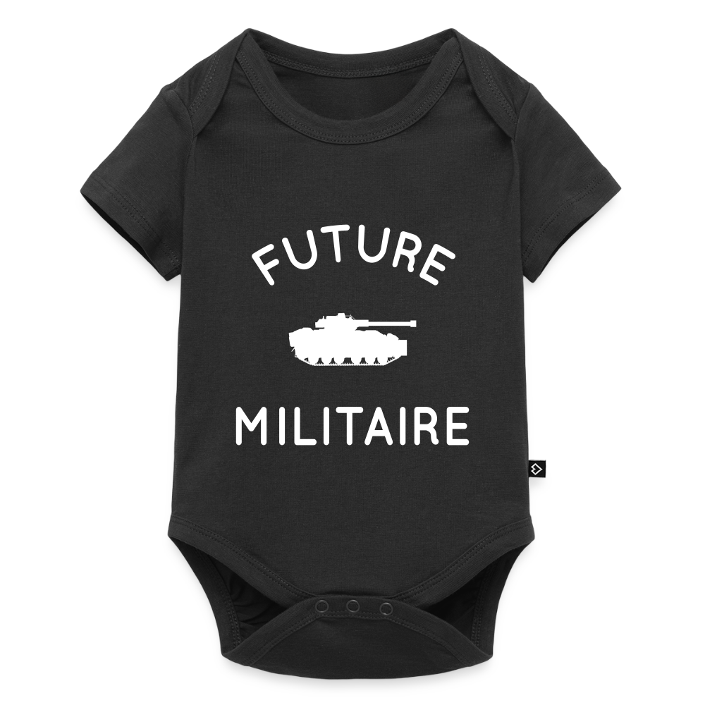 Body Bébé bio manches courtes - Future militaire - noir
