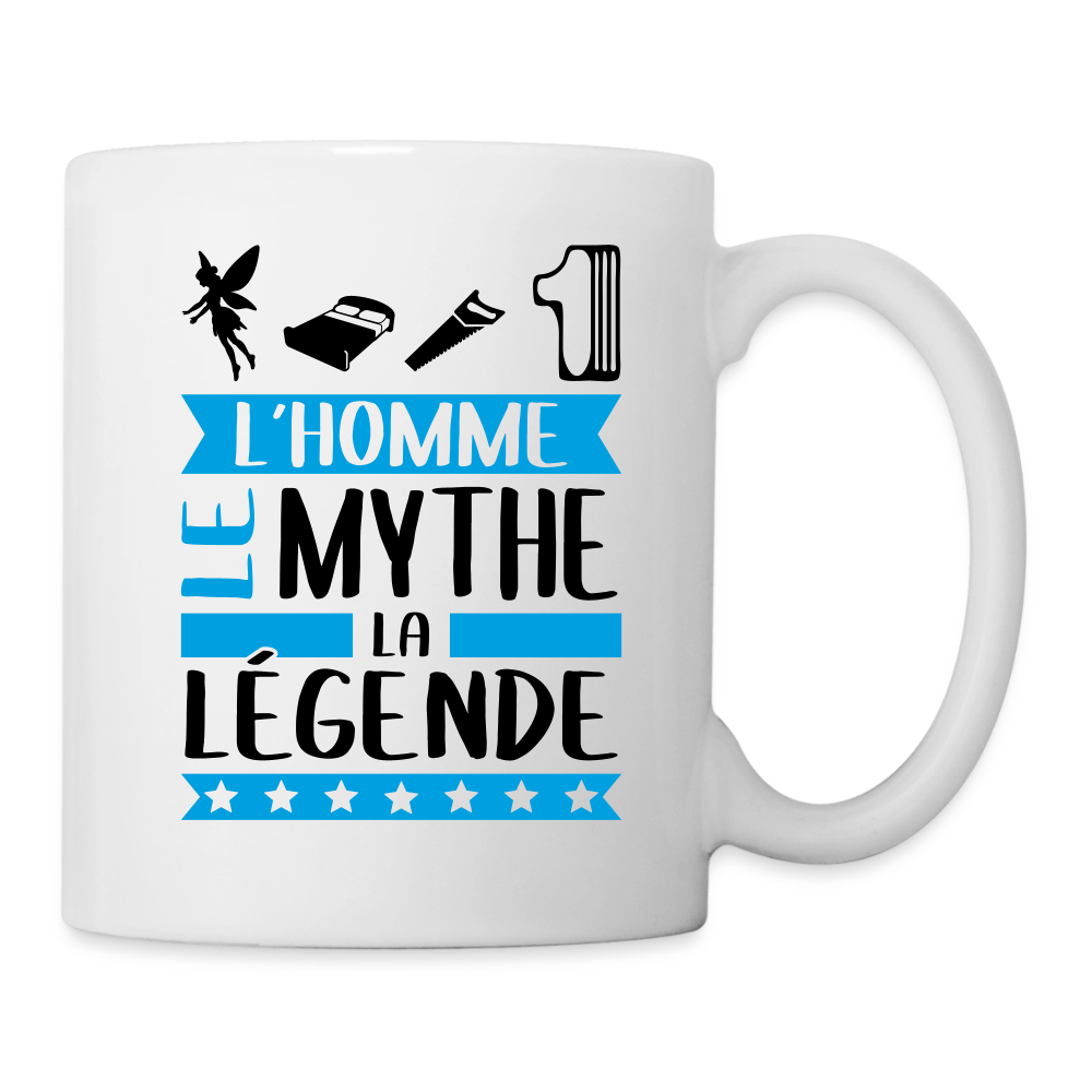 Mug blanc Félicien rébus – L’homme, le mythe, la légende - blanc