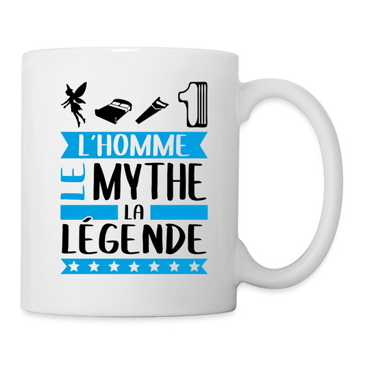Mug blanc Félicien rébus – L’homme, le mythe, la légende - blanc