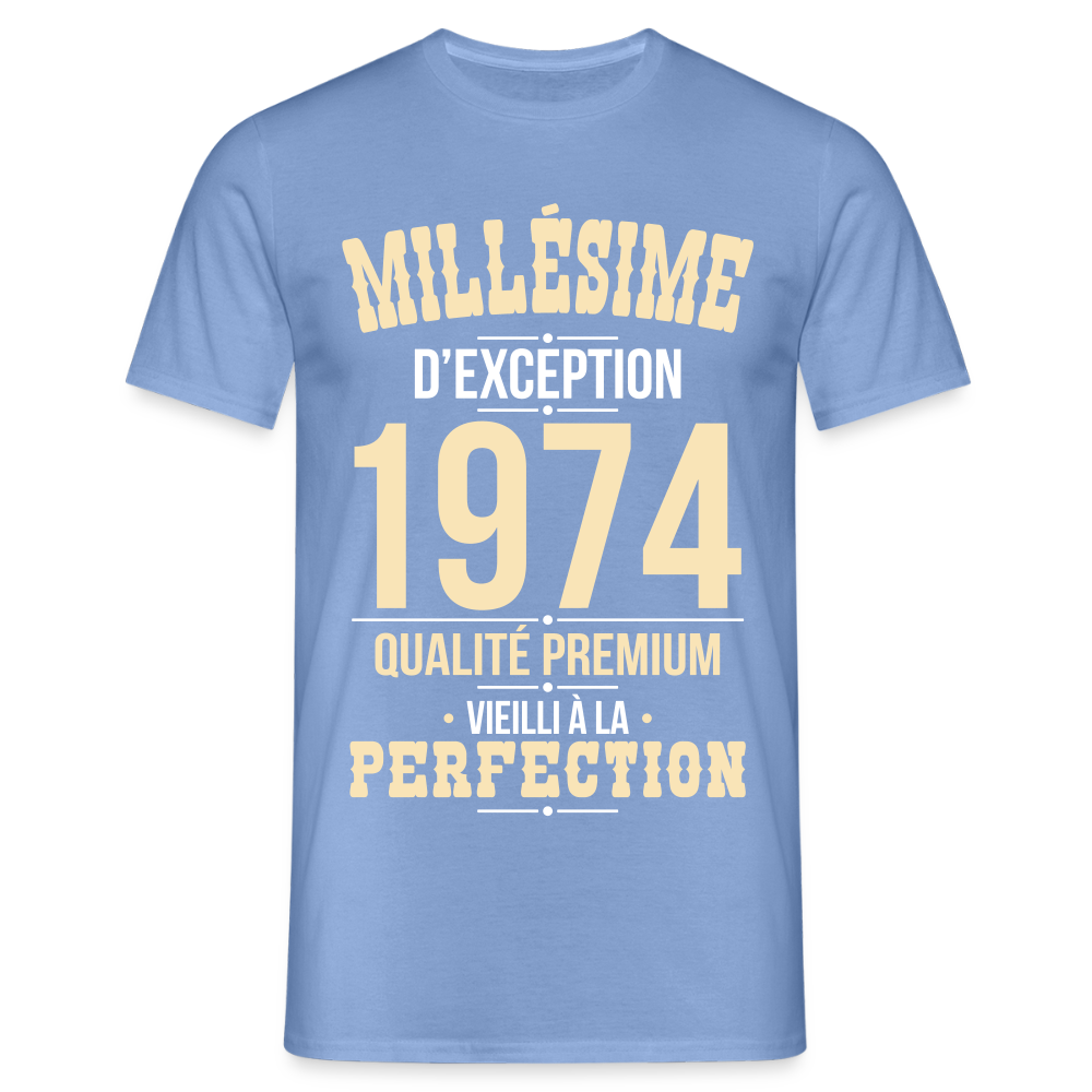 T-shirt Homme - Anniversaire 51 Ans - Millésime 1974 - carolina blue