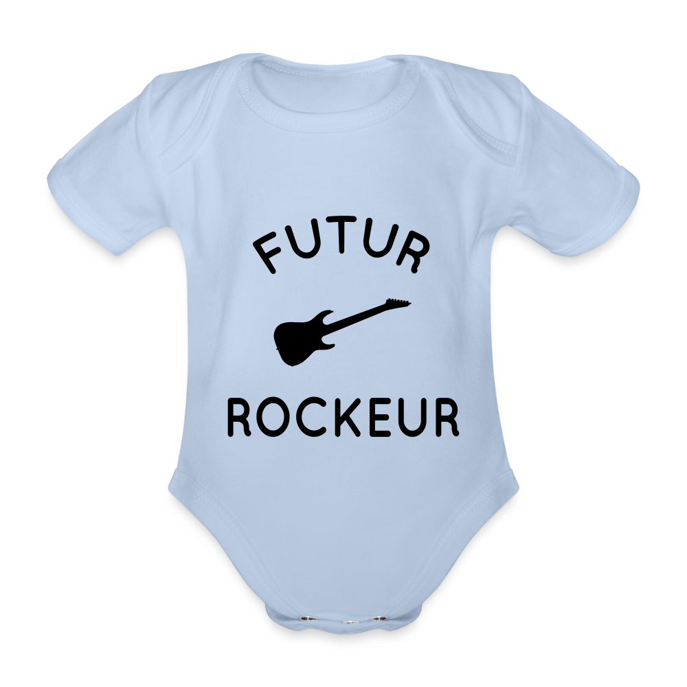 Body Bébé bio manches courtes - Futur rockeur - ciel