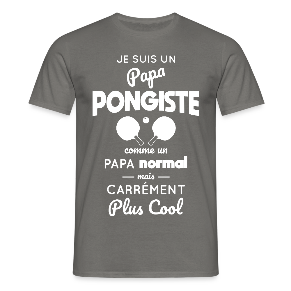 T-shirt Homme - Papa pongiste plus cool - gris graphite
