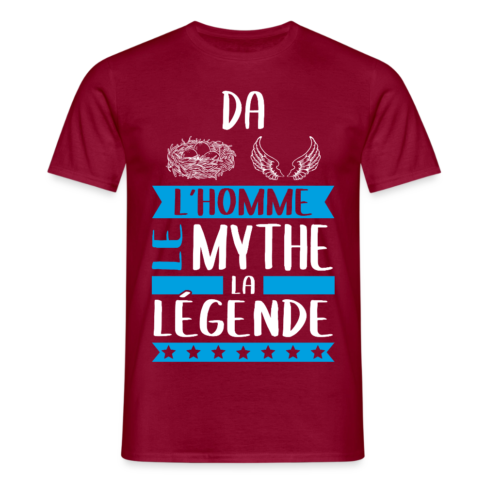 T-shirt homme Daniel rébus – L’homme, le mythe, la légende - rouge brique