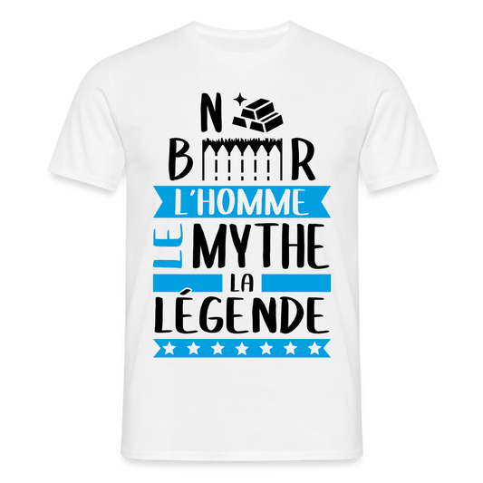 T-shirt homme coloris clair Norbert en rébus – L’homme, le mythe, la légende - blanc