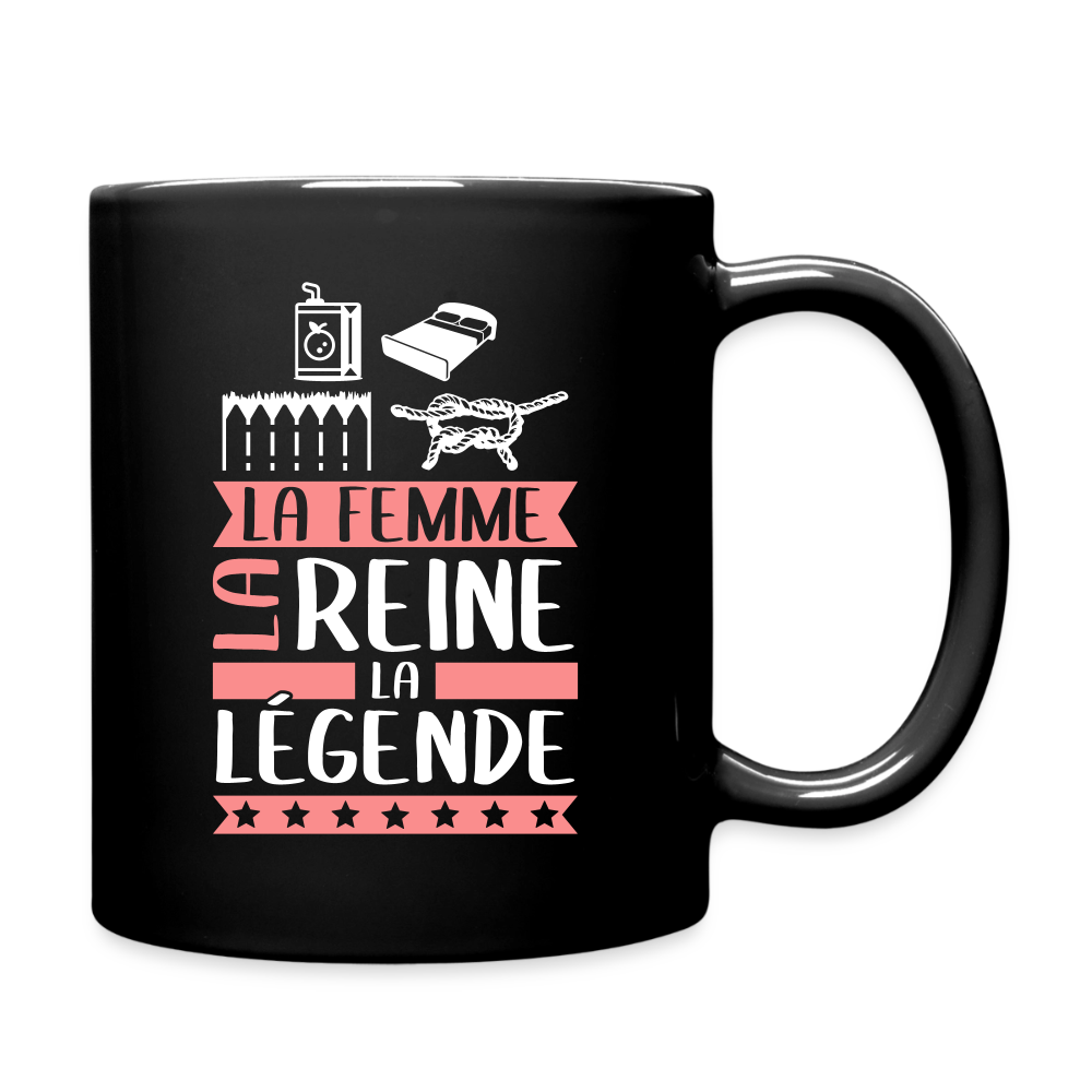 Mug uni Julienne rébus – La femme, la reine, la légende - noir