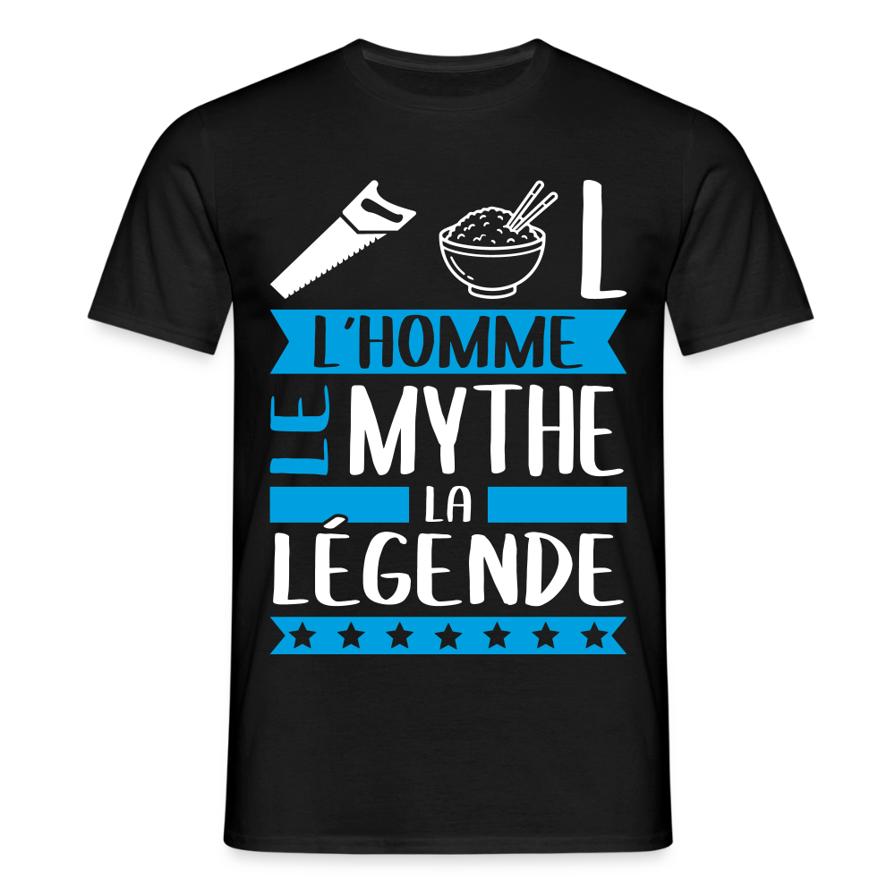 T-shirt homme Cyril rébus – L’homme, le mythe, la légende - noir