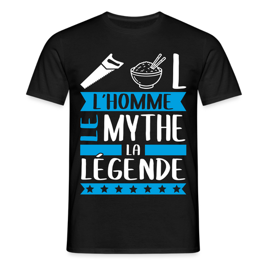 T-shirt homme Cyril rébus – L’homme, le mythe, la légende - noir
