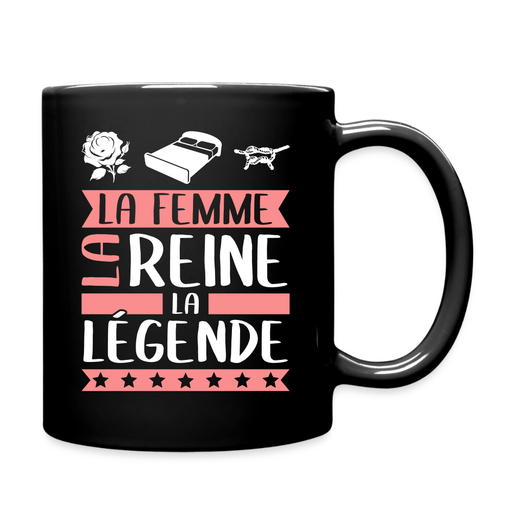 Mug uni Roseline rébus – La femme, la reine, la légende - noir