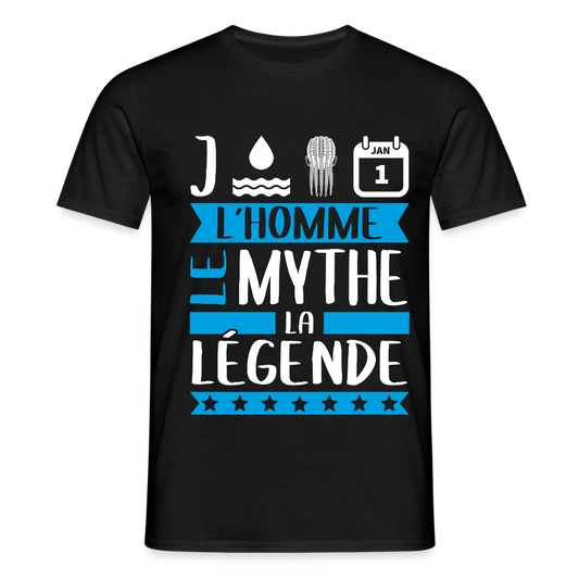 T-shirt homme Jonathan rébus – L’homme, le mythe, la légende - noir