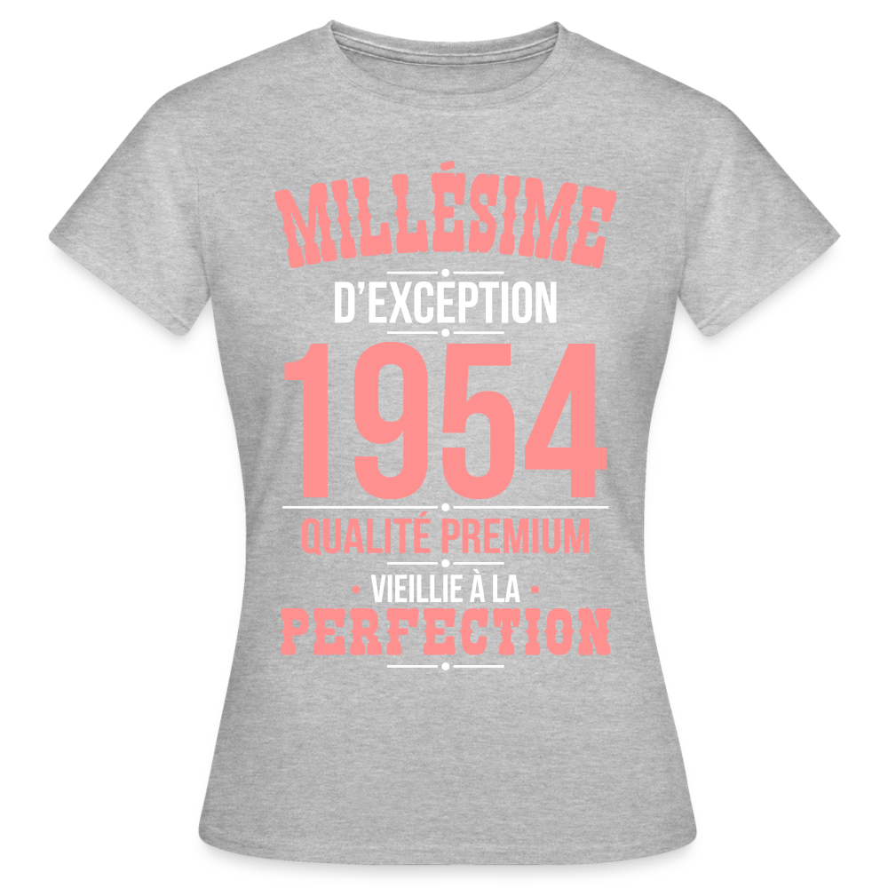 T-shirt Femme - Anniversaire 71 Ans - Millésime 1954 - gris chiné