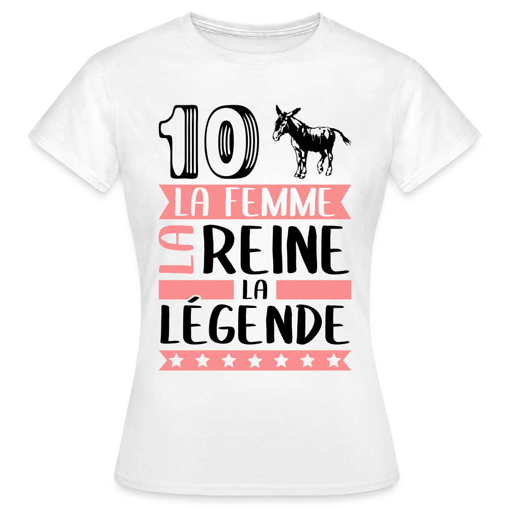 T-shirt femme coloris clair Diane rébus – La femme, la reine, la légende - blanc