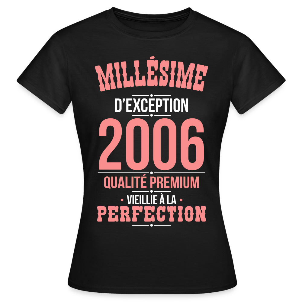 T-shirt Femme 20 Ans 2006 – Millésime d’Exception - noir