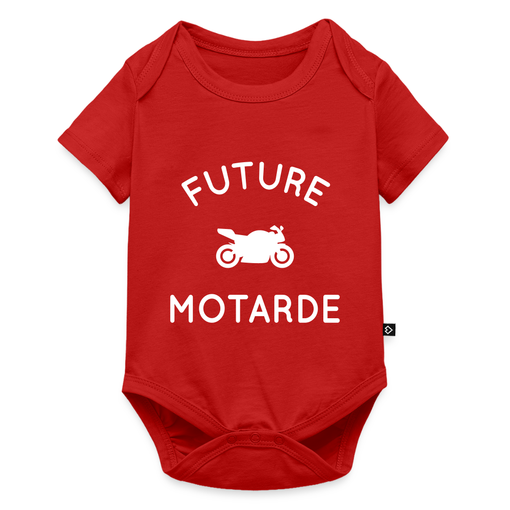 Body Bébé bio manches courtes - Future motarde - rouge