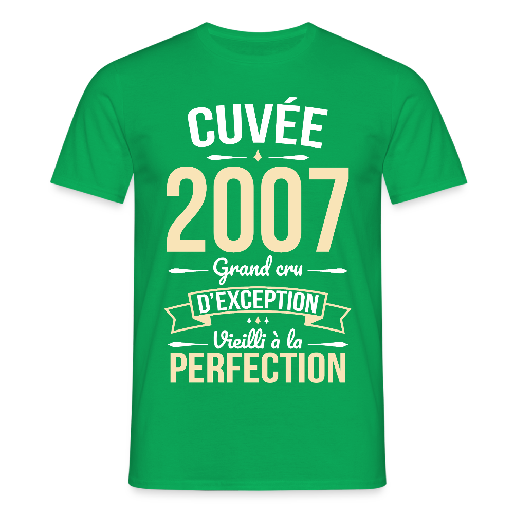 T-shirt Homme - Anniversaire 18 Ans - Cuvée 2007 - vert