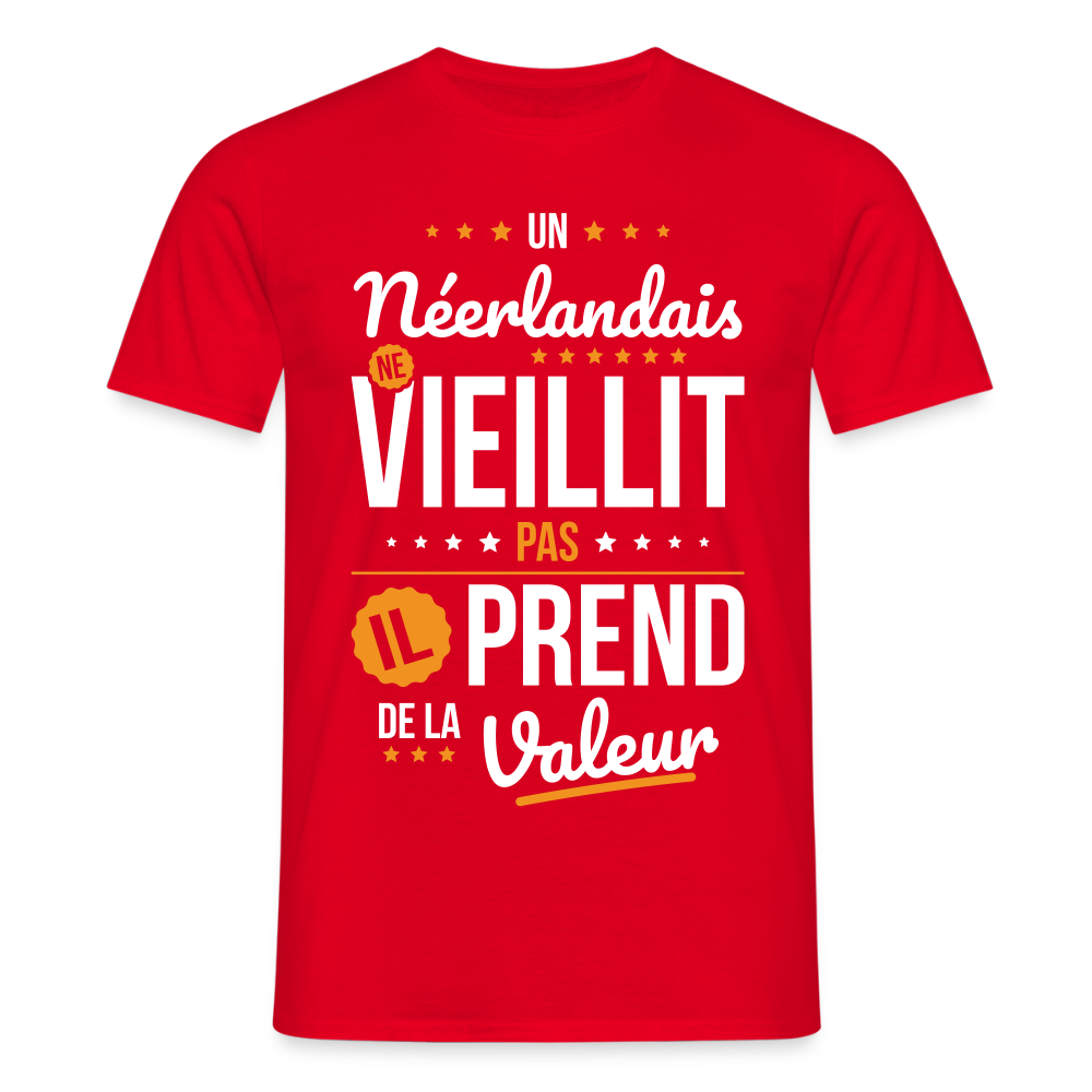 T-shirt Homme - Un Néerlandais ne vieillit pas - rouge