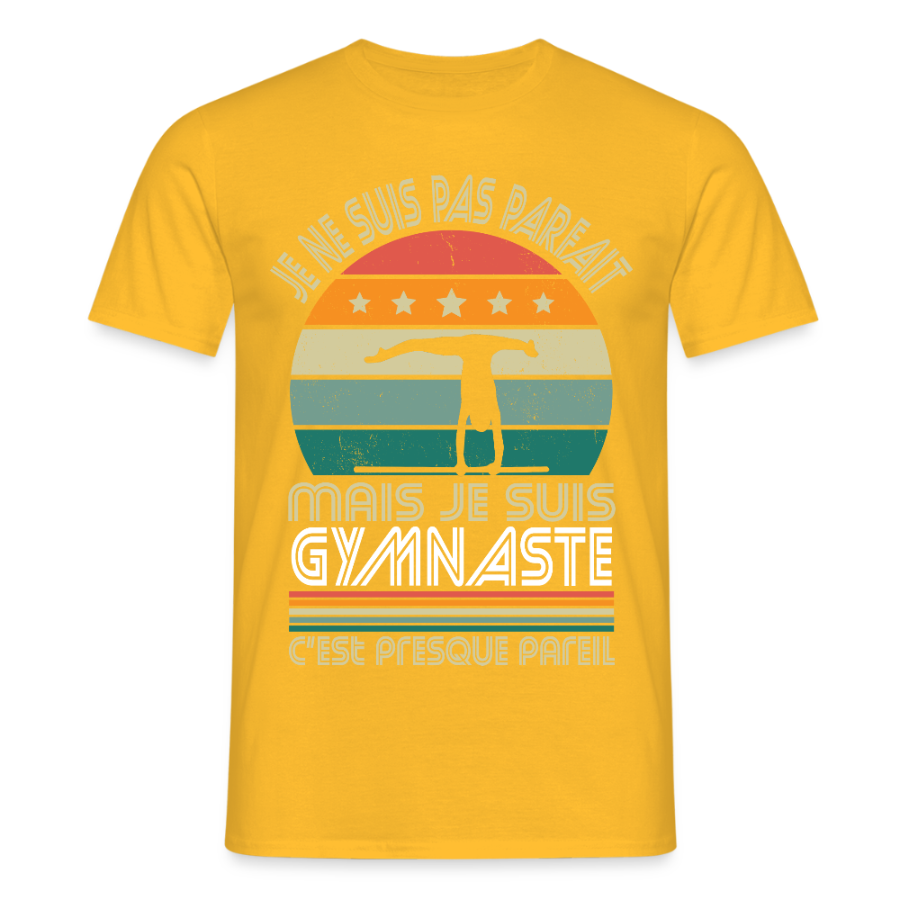 T-shirt Homme - Je ne suis pas parfait mais je suis Gymnaste - jaune