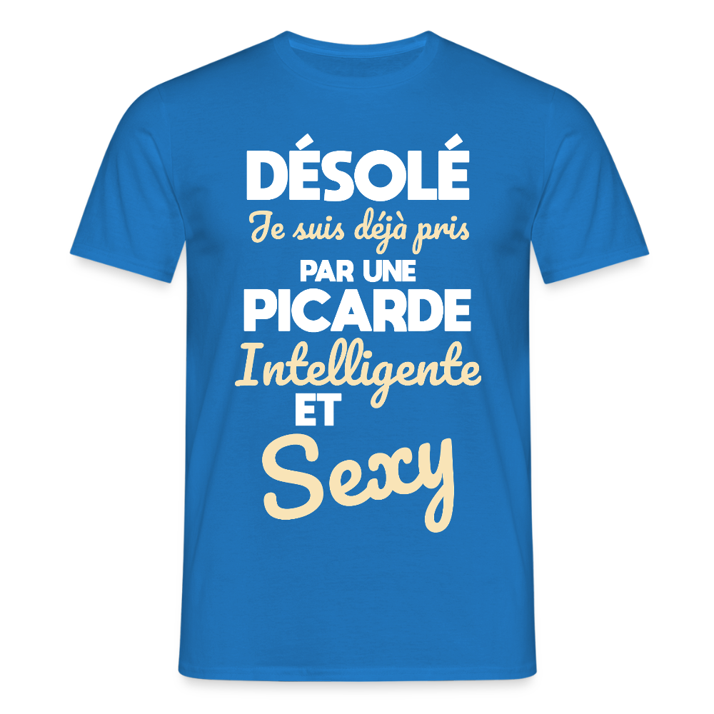 T-shirt Homme -  Je suis déjà pris par une Picarde intelligente et sexy - bleu royal