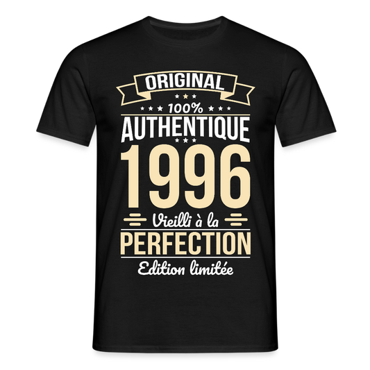 T-shirt anniversaire homme 30 ans – Original 1996 - noir