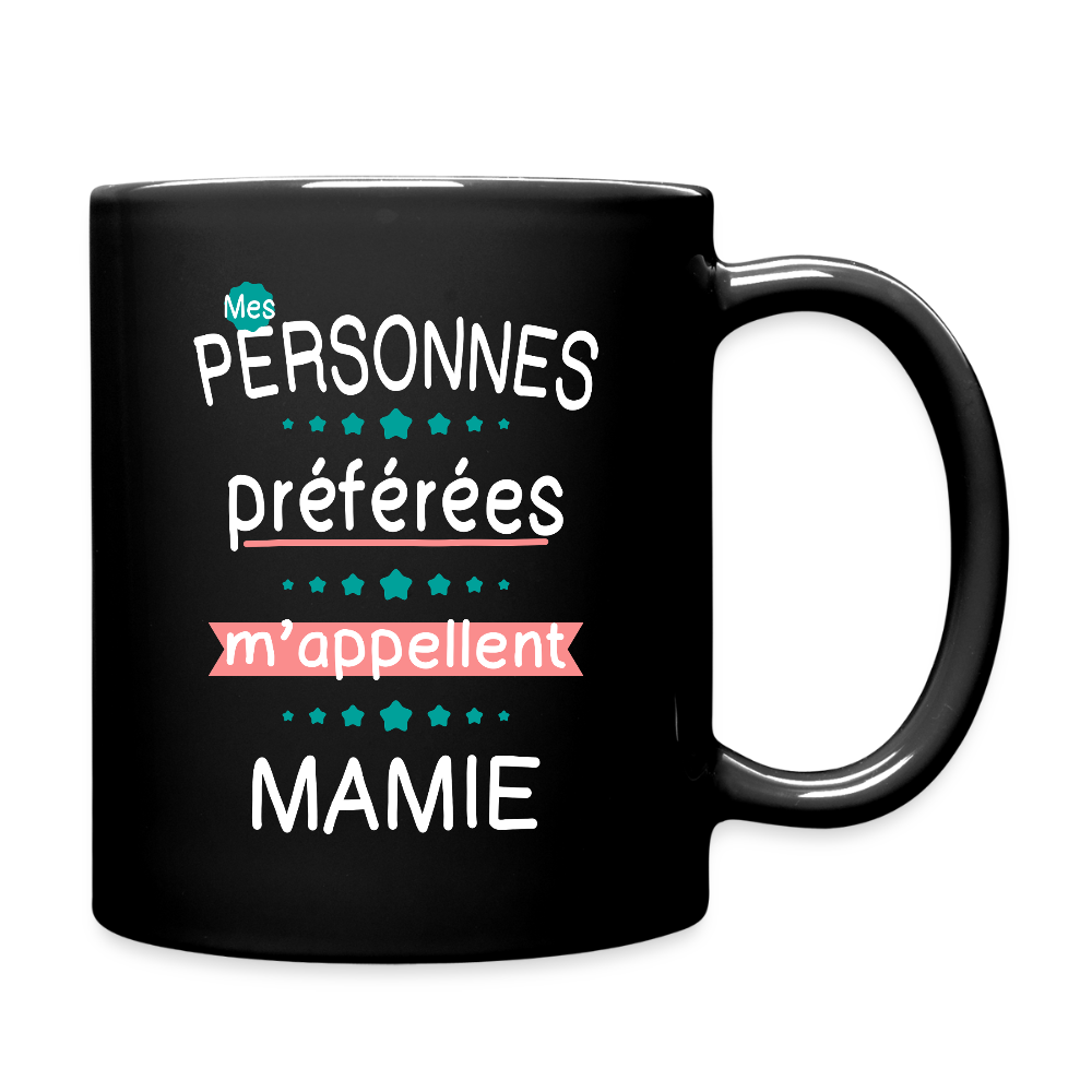 Mug uni - Mes personnes préférées m'appellent Mamie - noir