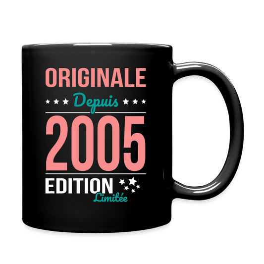 Mug uni - Anniversaire 20 Ans - Originale depuis 2005 - noir
