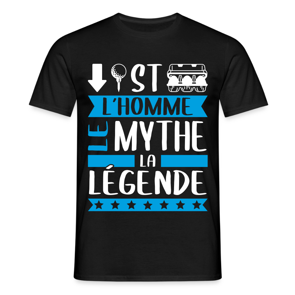 T-shirt homme Baptiste rébus – L’homme, le mythe, la légende - noir