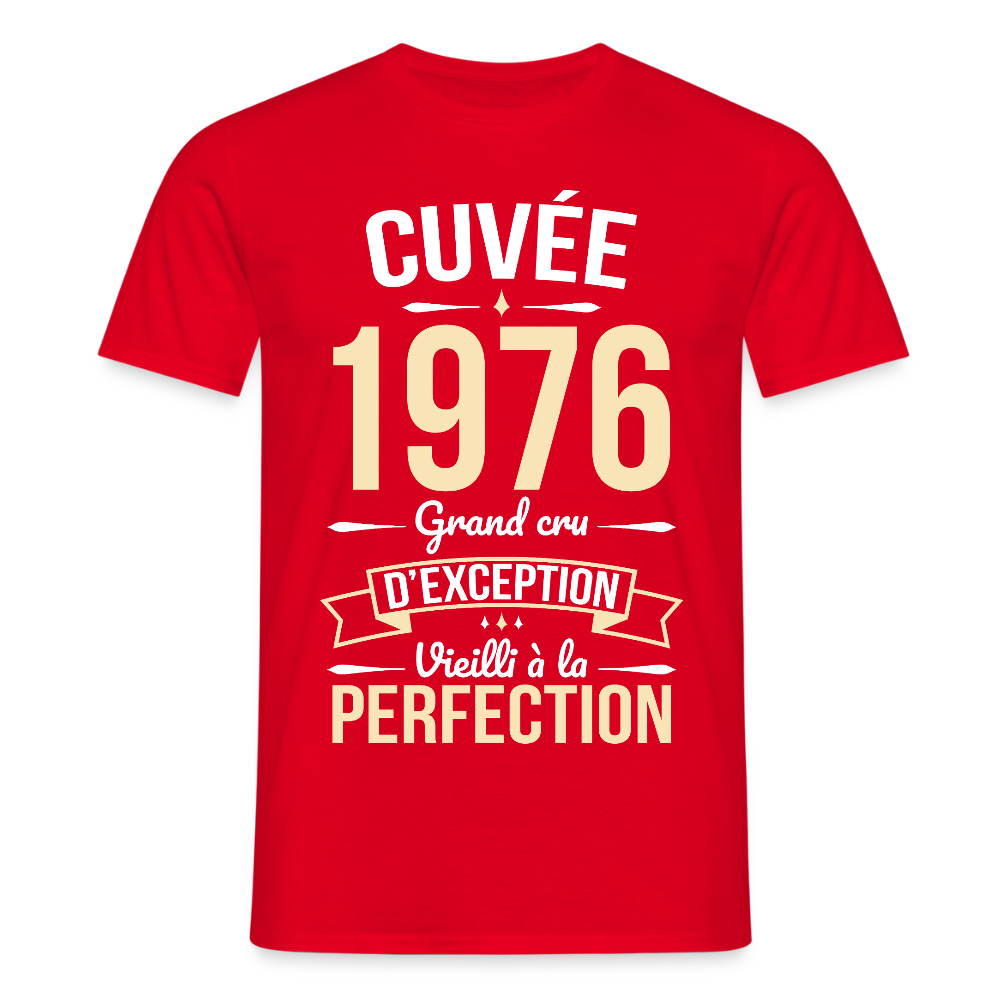T-shirt anniversaire homme 50 ans – Cuvée 1976, Grand cru d’exception - rouge