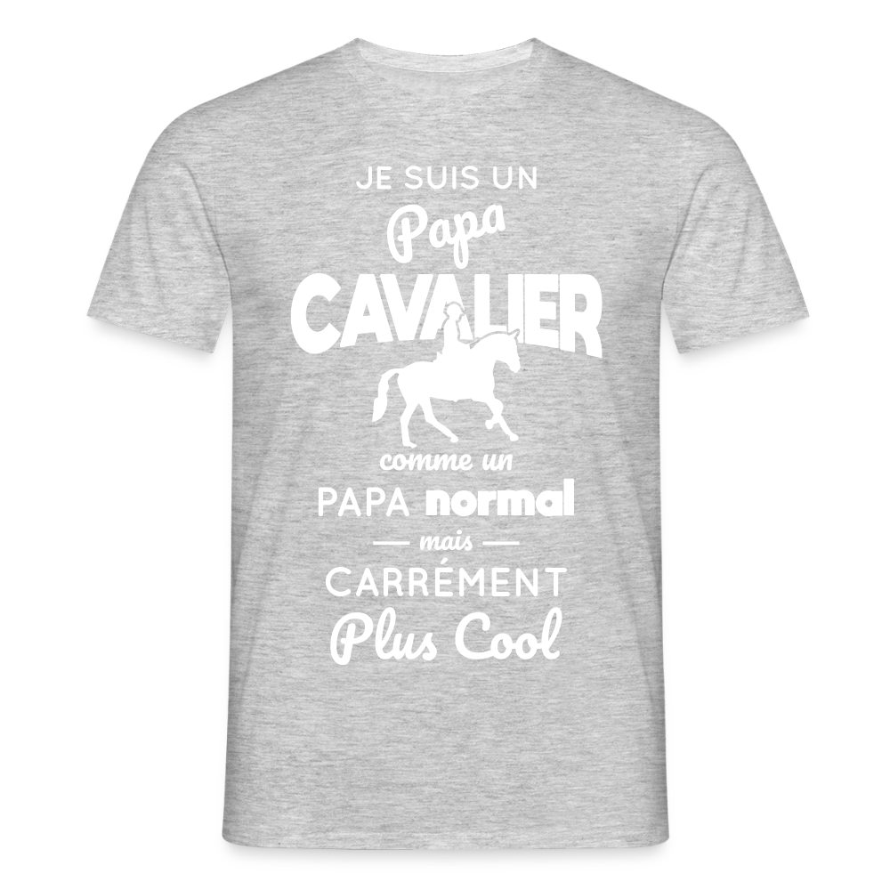 T-shirt Homme - Papa cavalier plus cool - gris chiné